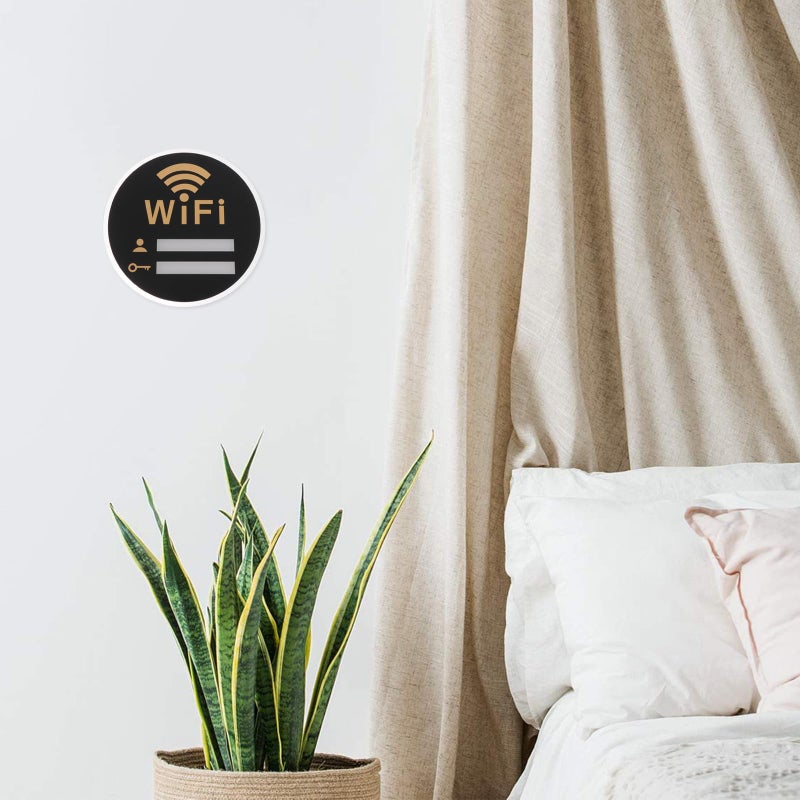 IMIKEYA WiFi Password Sign, Wireless Network Sign Coverage Self-Stick for Restaurant Supermarket Office Home Bar Coffee (15 cm/5.9 Inch) - Image 3